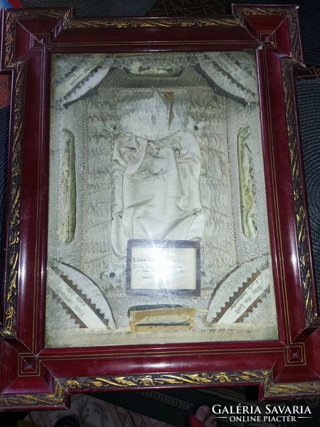 Relic holder, homemade altar frame.
