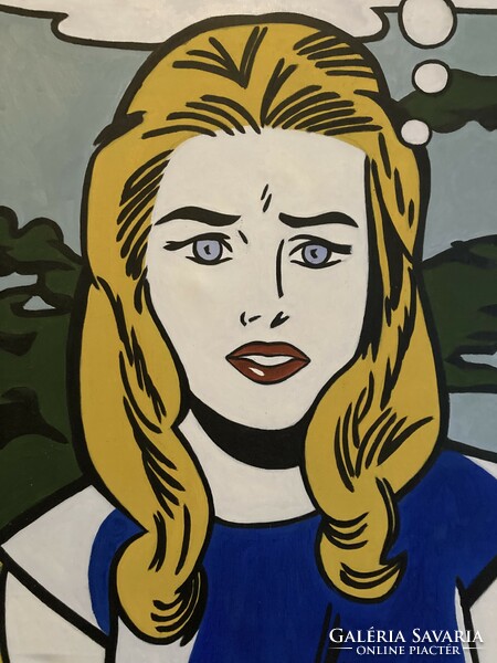 Oil replica of Roy Lichtenstein's iconic pop art image