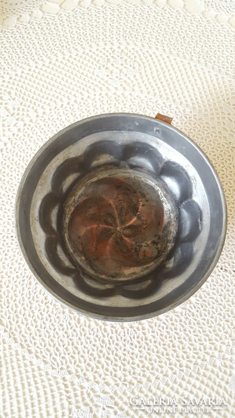 Old, copper baking dish, kuglóf dish 13.5 cm.