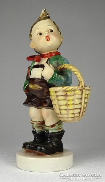 1Q686 antique large hummel boy with basket 19.5 Cm