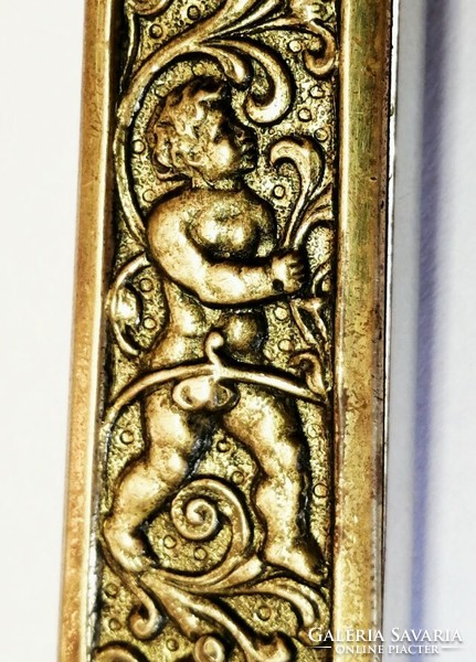 Donatus Solingen. Rozsdamentes acél vintage német szivarvágó. Barokk stílusú bronz dekorációval