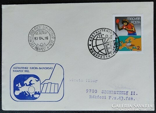 Ff3511 / 1982 table tennis eb Budapest stamp ran on fdc
