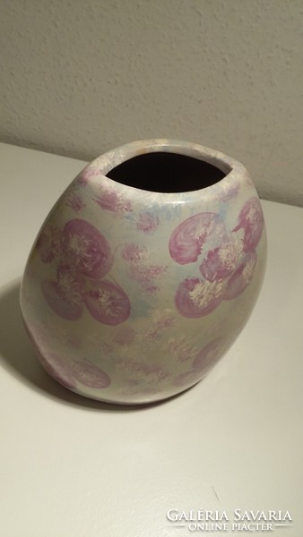 Ceramic vase, vase with purple flowers