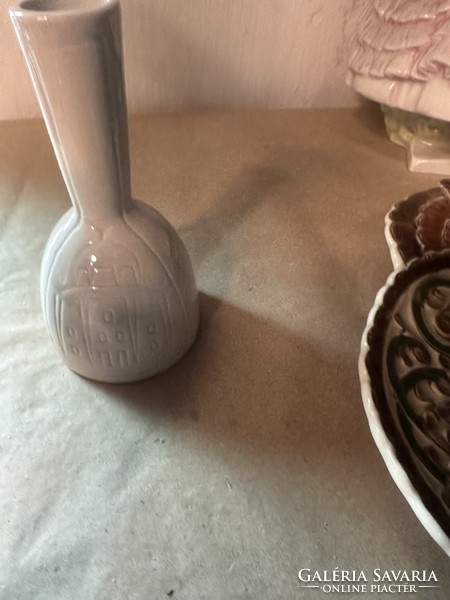 Zsolnay white porcelain vase
