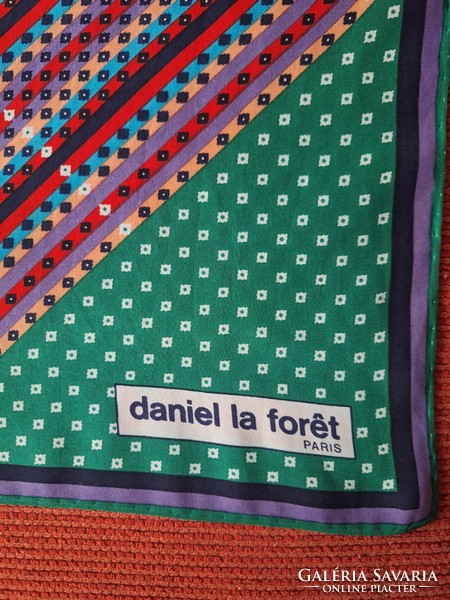Francia selyem kendő, kézzel szegett Daniel la forêt márka
