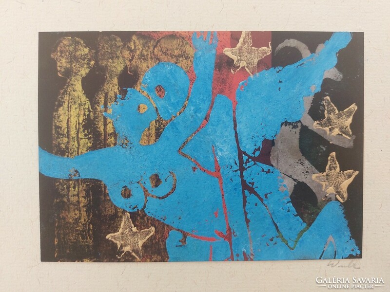 Unique abstract lithograph by Hugo Wulz, signed, with cover letter and brochure