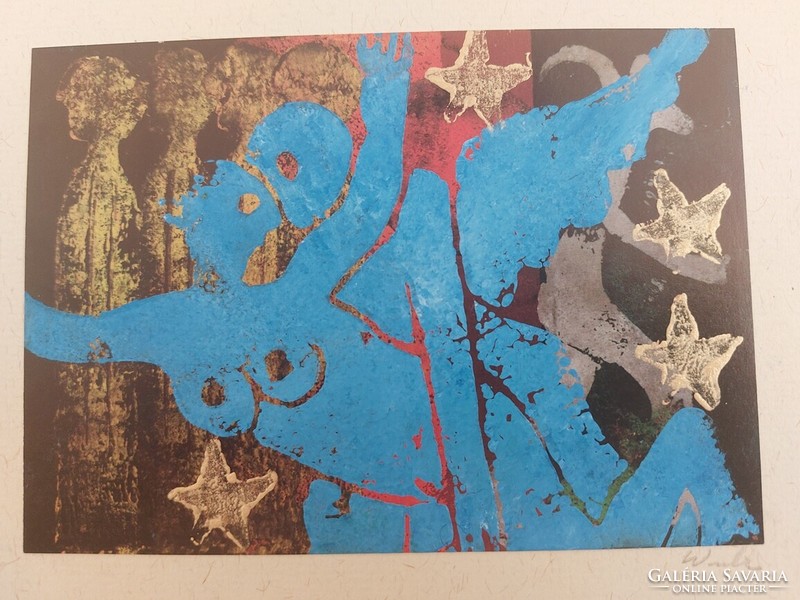 Unique abstract lithograph by Hugo Wulz, signed, with cover letter and brochure