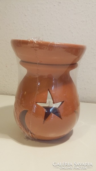 Candle holder, earthenware, packaged