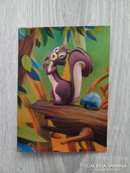 3D / 3 dimensional squirrel postcard