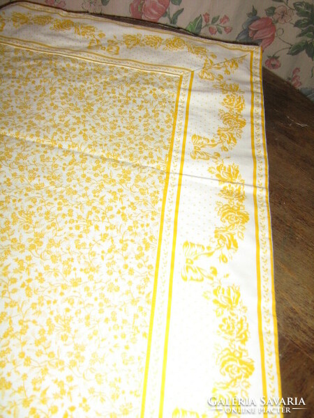 Pair of beautiful vintage tiny yellow floral roses with curtains