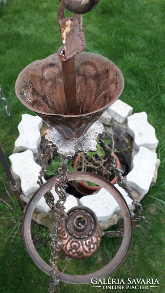 Old metal chandelier without shade