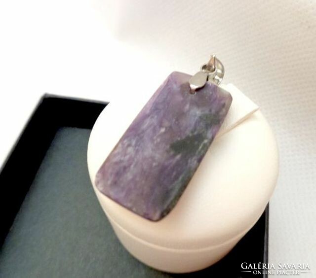 Czaroit square mineral pendant