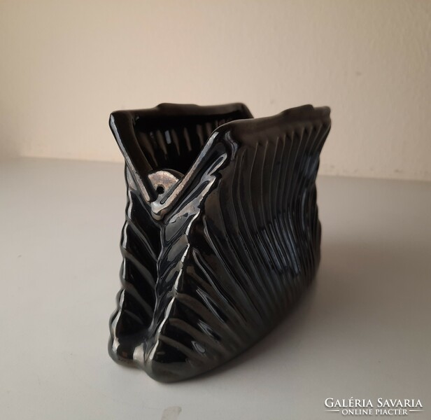 Vintage ceramic reticle-shaped vase, basket