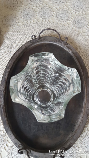 Gyönyörű,súlyos francia Art Deco kristályüveg váza