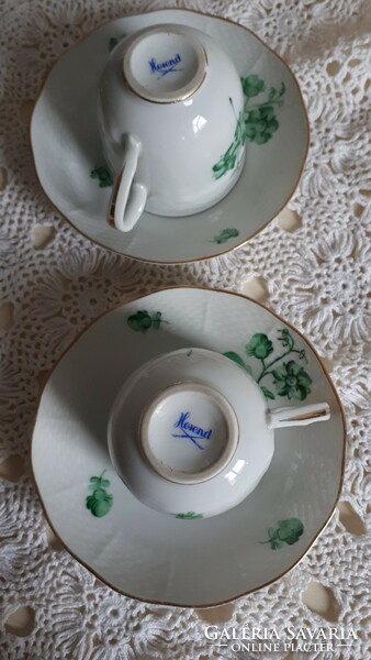 Herend antique green flower coffee cup and saucer!