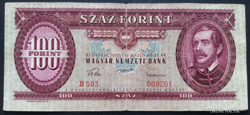 Nyomdahibás! 100 Forint 1957.