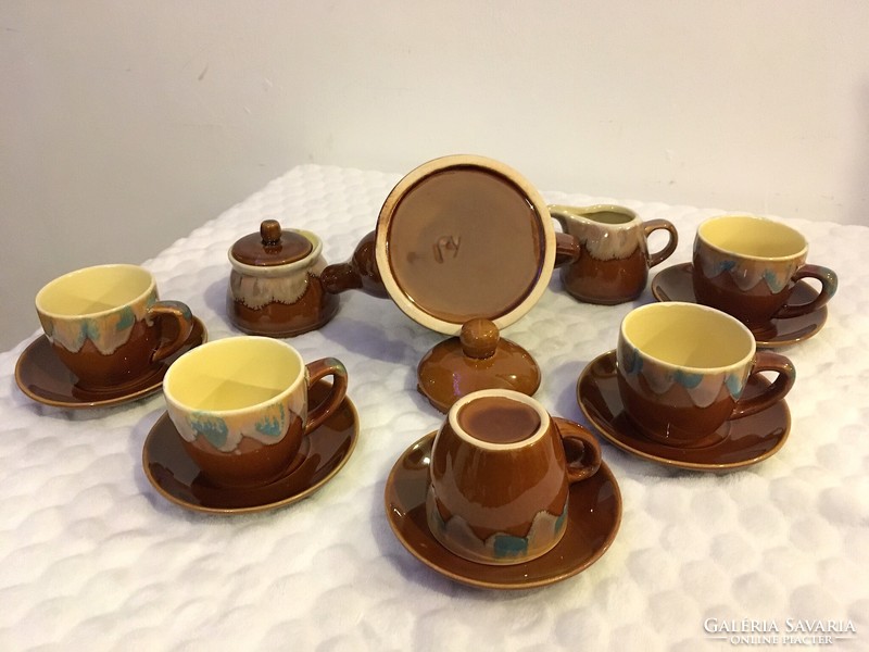 Glazed ceramic coffee set