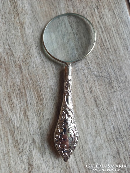 Nice old silver-plated magnifying glass i. (12.4 cm)