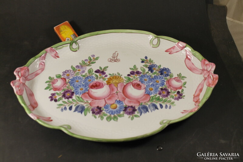 Antique monogrammed porcelain serving tray 315