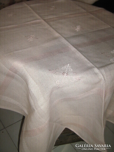 Beautiful elegant light pink woven tablecloth
