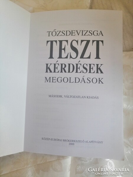 Tőzsdevizsga teszt Kérdések megoldások 2000