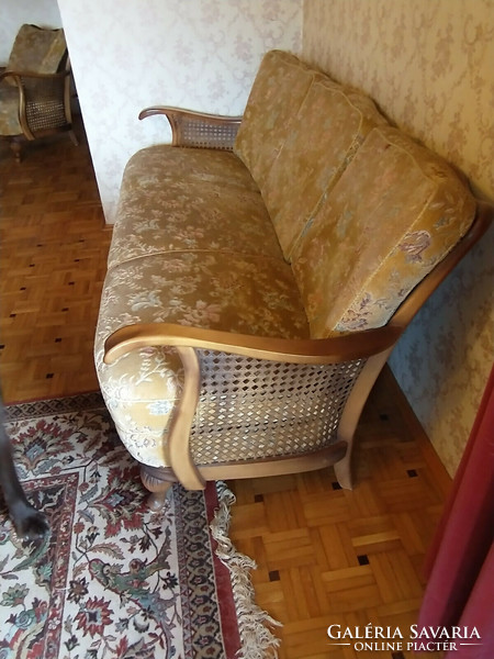 Chippendél barok ratán 4 fotel és egy kanapé