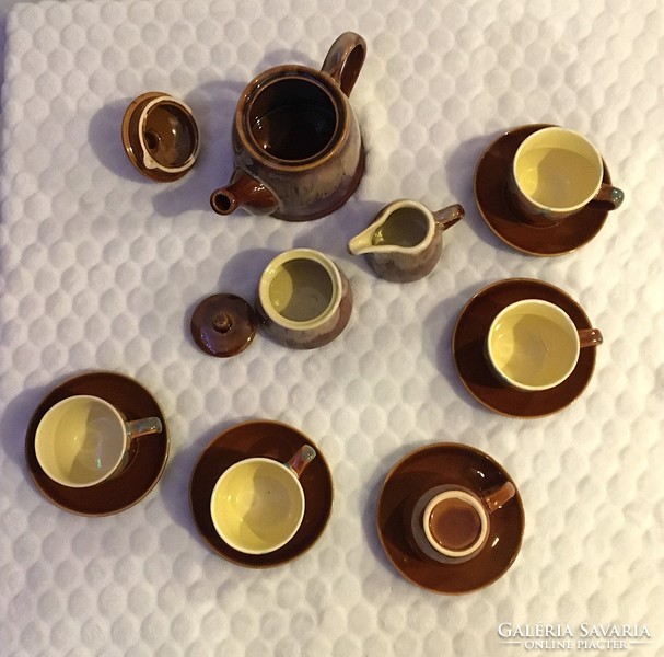 Glazed ceramic coffee set