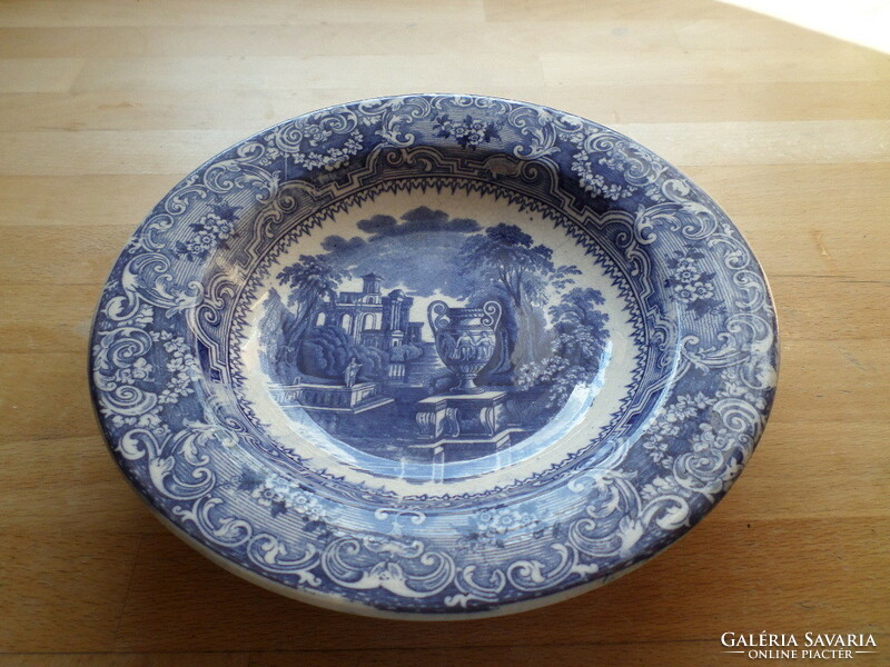 Antique august nowotny altrohlau karlsbad faience plate deep plate 23.5 cm