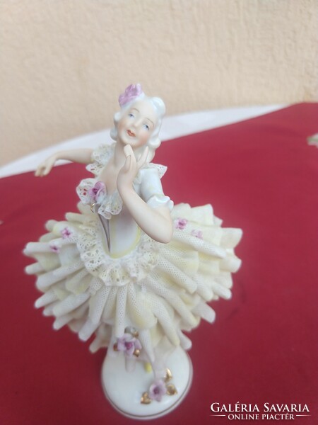 Large size ballerina in lace dress,,unterweissbach, 19 cm,,, now without a minimum price,,