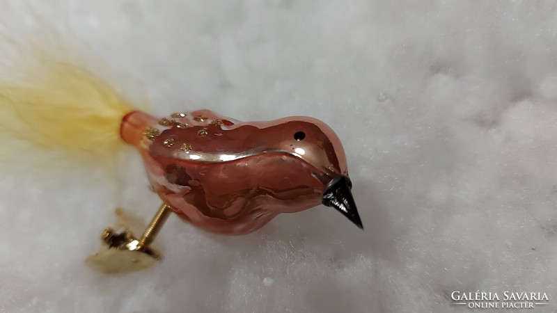 Glass bird Christmas tree decoration with clip