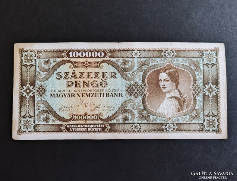 Hundred thousand pengő 1945, vf