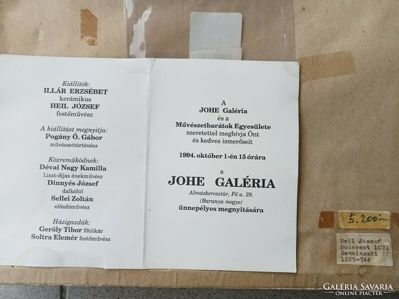 Heil József (Johe) festmény (1988)