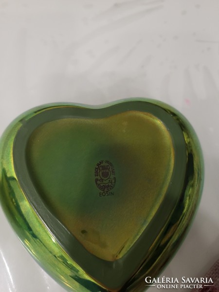 Zsolnay rare eosin big heart bonbonier