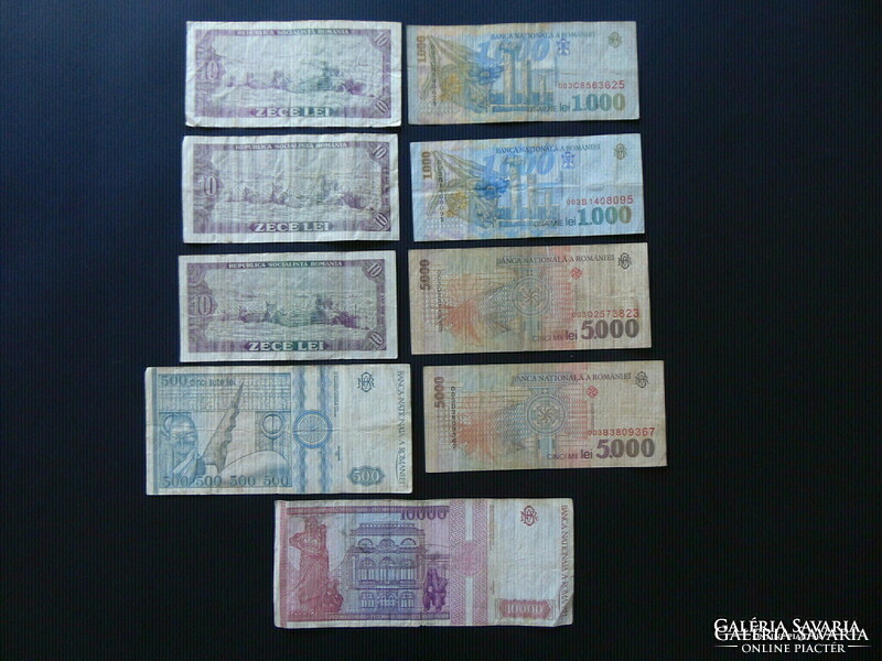 Lot of 9 lei banknotes of Romania!