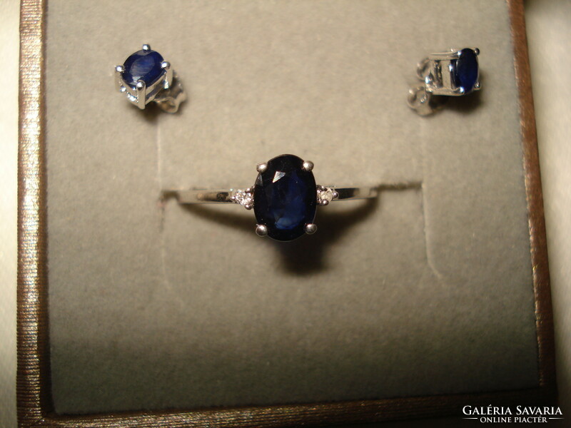 Sterling silver collection with real sapphire and brill stones.