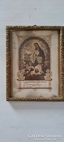 First communion memorial card, in a nice frame
