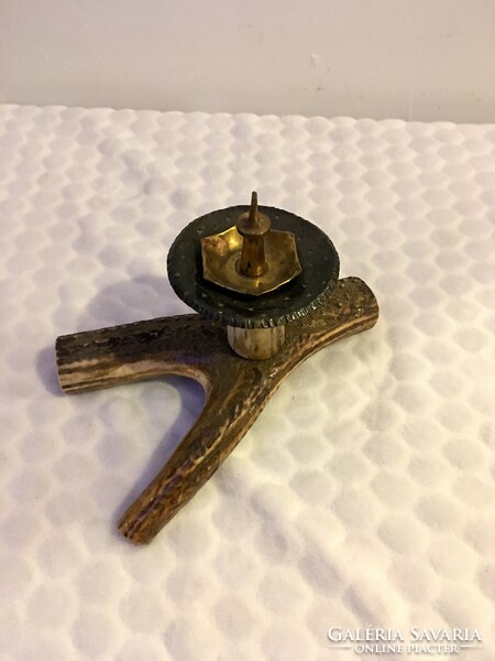 Old antler table candle holder