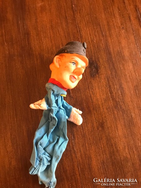 Old, antique, toy, soldier doll figure. Rubber head glove puppet. Hand puppet. The head is in perfect condition.