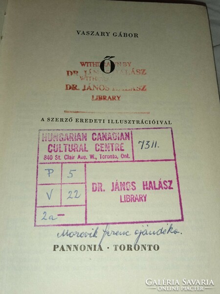 Gábor Vaszary: he - Toronto, 1966.- Canadian-Hungarian House Library Dr. János Halász