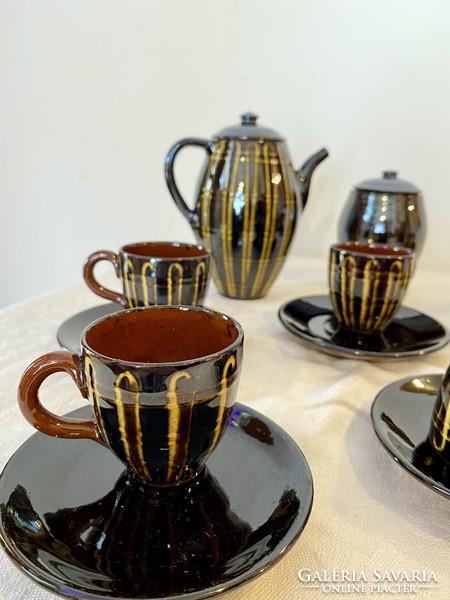 Glazed ceramic coffee set