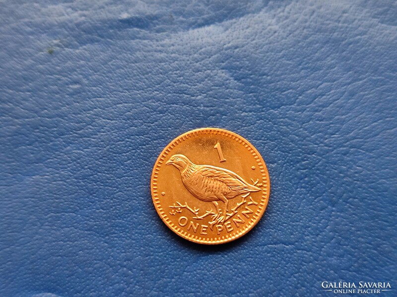Gibraltar 1 penny 2001 prisoner! Bird! Elder Elizabeth II! Ouch! Rare!