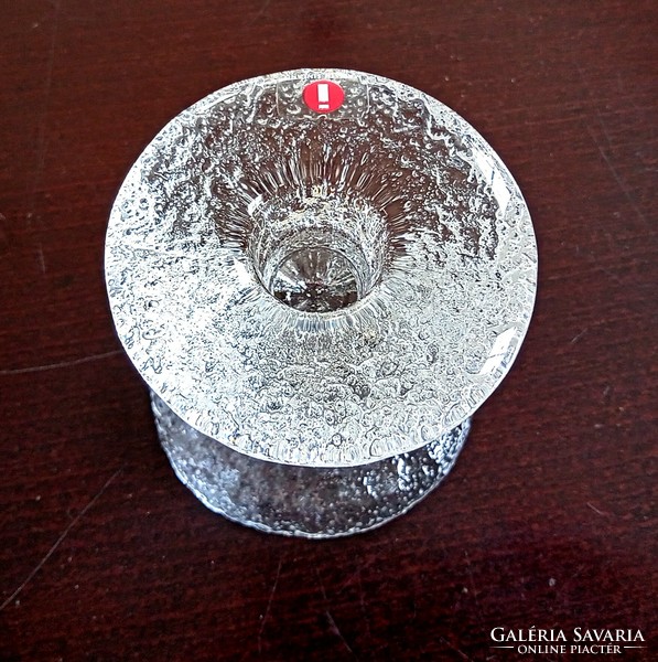 Finnish littala glass candle holder marked