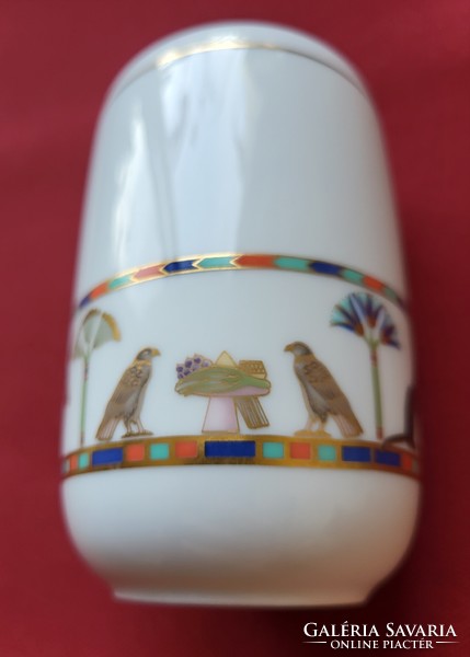 Rosenthal Classic Rose német porcelán váza madár liba macska mintával arany széllel