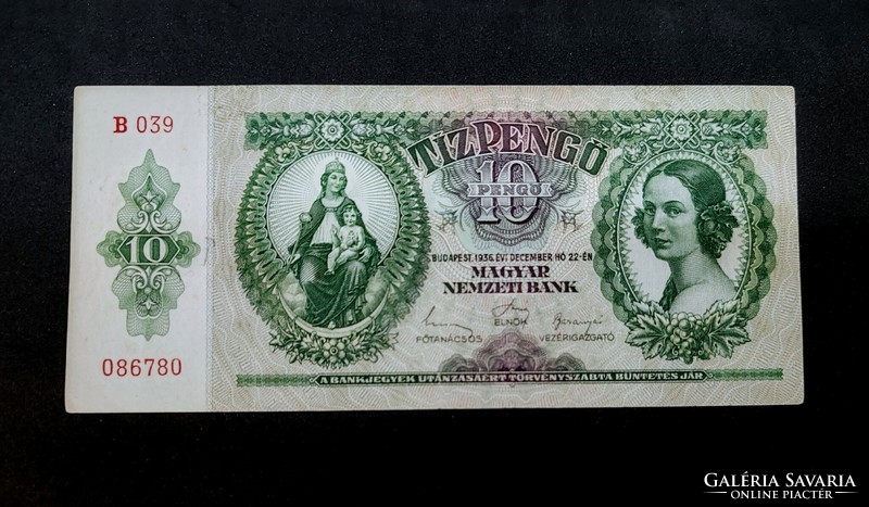 10 Pengő 1936, vf