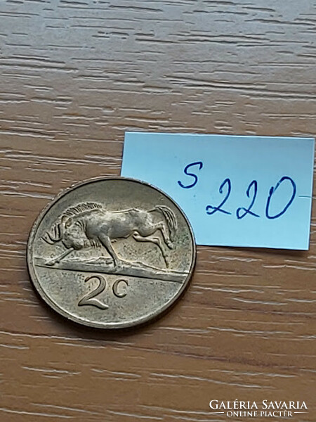 South Africa 2 cents 1978 bronze, wildebeest s220