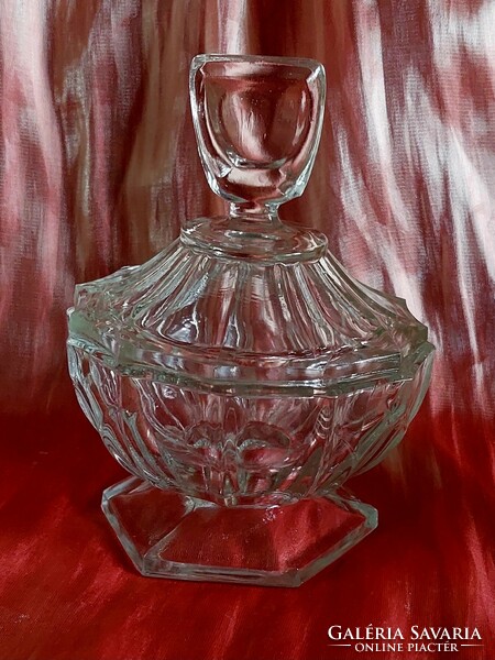 Glass sugar bowl with lid.