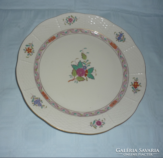 Herendi Apponyi porcelain plate with multicolor pattern, also painted on the back
