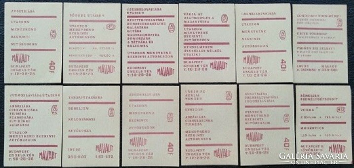 Gy267 / 1966 mávaut match tag complete row of 12 pcs