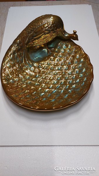 Zsolnay peacock dish