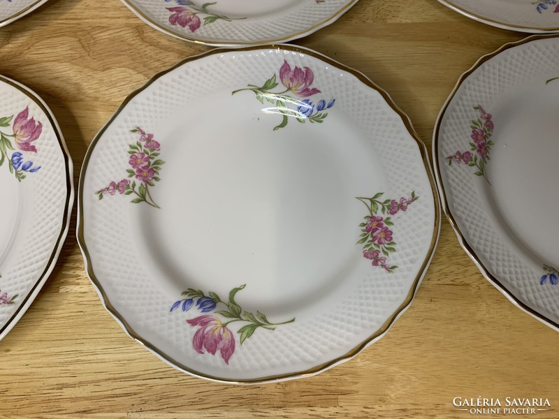 Hollóházi Hajnalka mintás 6 személyes szendvicses, süteményes porcelán készlet